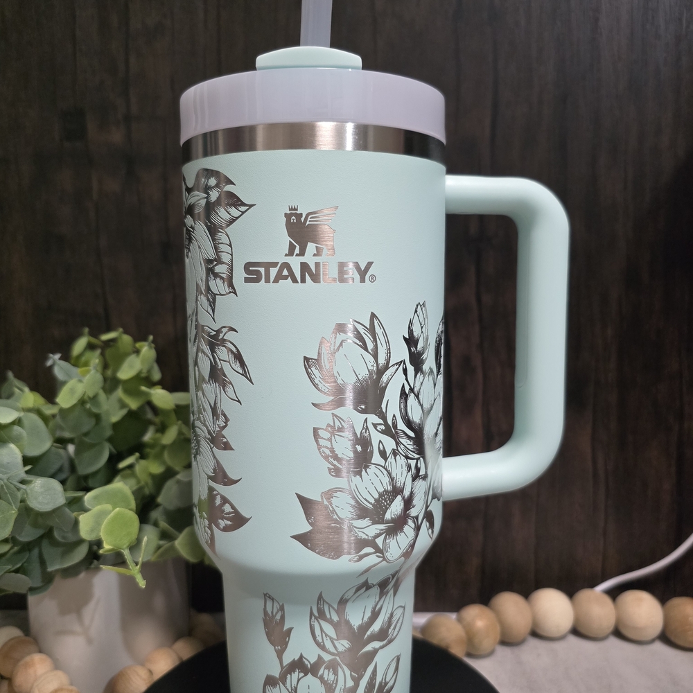 Stanley Mint Magnolia Engraved Tumbler. 40 Oz.